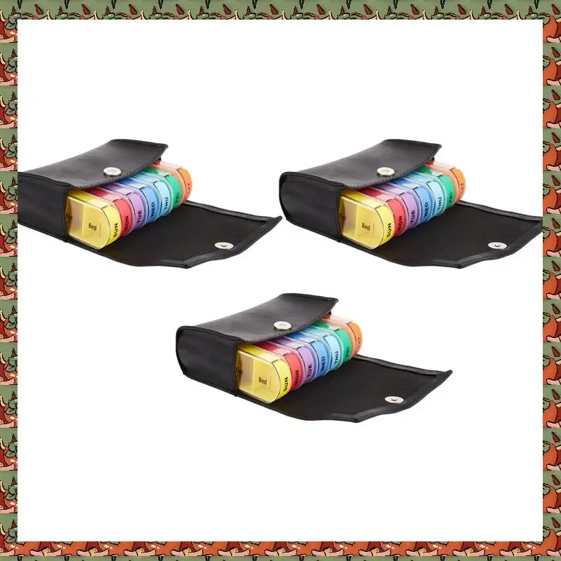 ABLQ 3Pc 28 Squares Weekly 7 Days Tablet Pill Box Holder Medicine Storage Organizer Container Case