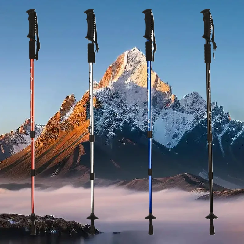 

Трекинговая палка из алюминиевого сплава, регулируемая легкая телескопическая походная палка для кемпинга, альпинизма, альпинизма, путешествий