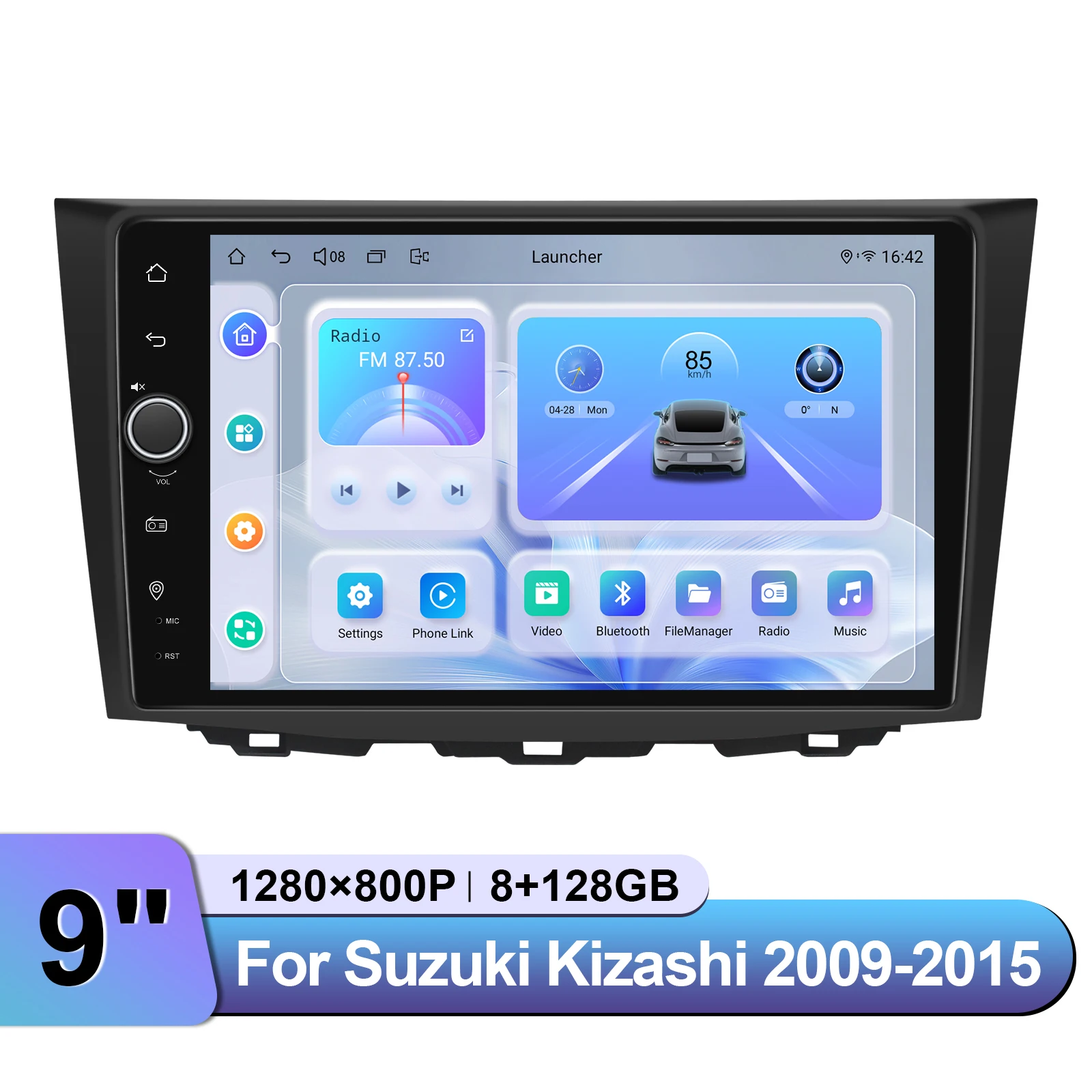9 inch No-Cut Car Radio Stereo for Suzuki Kizashi 2009-2015 Multimedia Player Perfect Compatibility & Quick Installation