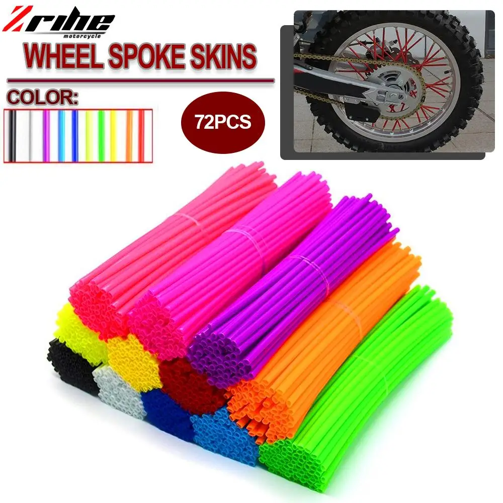 

72PCS Motocross Motorcycle Dirt Bike Wheel Rim Spoke Rim Skin Cover Protector For SUZUKI DRZ400 DRZ 400 R/E/S/SM DR250 DR250 EXC