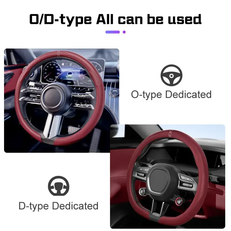 Car Steering Wheel Cover For BYD DOLPHIN Seagull ATTO3 SEAL 6 SEALION 7 S6 S7F0 F3 E6 I3 G3 Leather Sweat Absorption Accessories