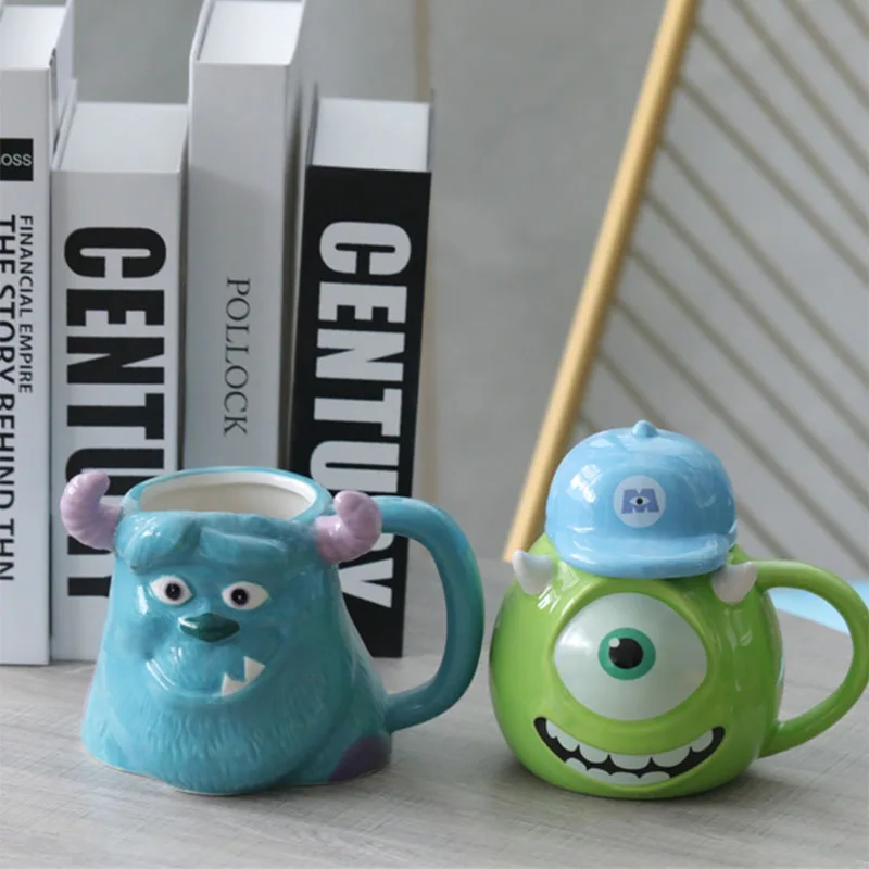 Disney Sulley Mike Action Figure Toys Cute Coffee Mug Cup Disney Monsters  Sulley Mike Ceramic Mugs Kids Gifts - AliExpress 26