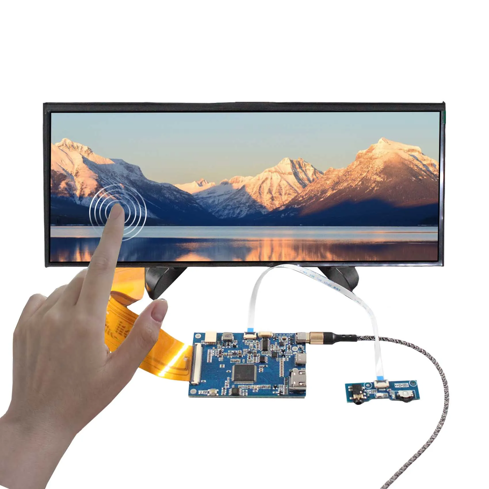 HD MI USB C LCD Controller Board 12.3inch1920X720 Capacitive Touch LCD screen
