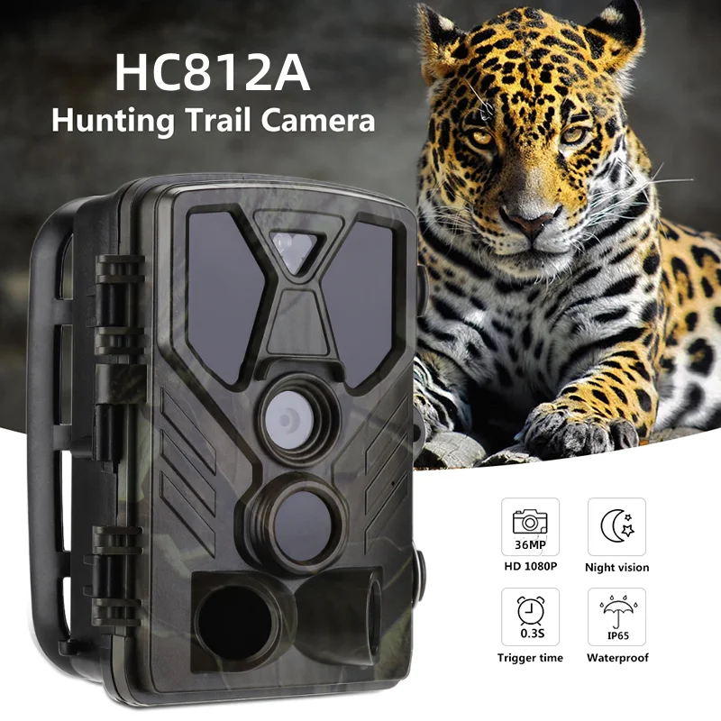 HC-812A Wildlife Observation Camera Wireless Hunting Camera 36MP2.7K Infrared Night Vision Tracking Camera Surveillance Camera