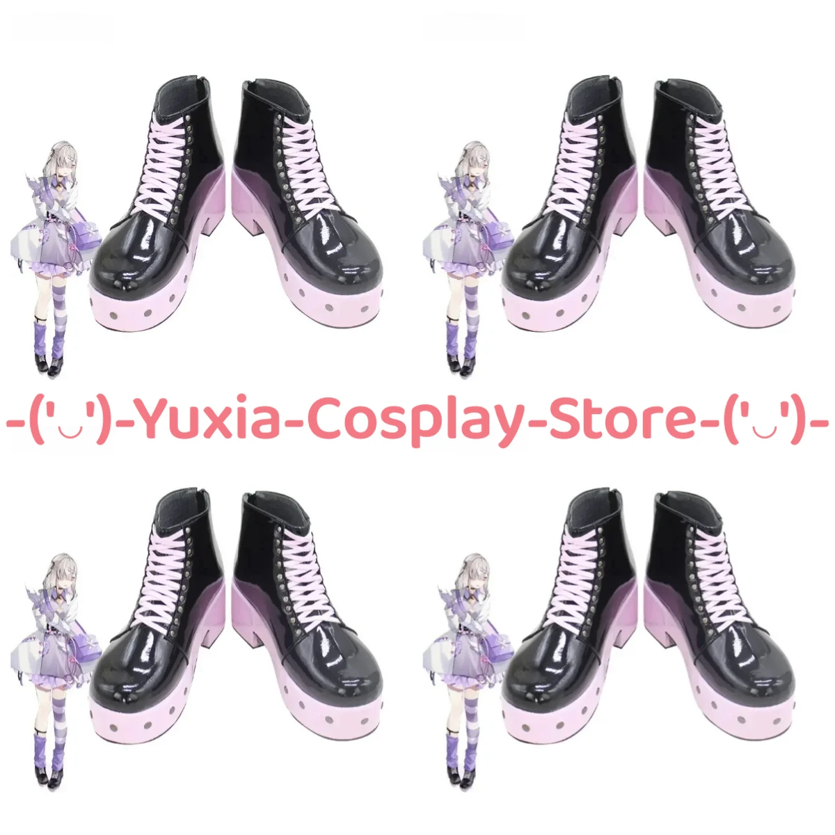 

Yuxiacosplay! Nijisanji Sukoya Kana Cosplay Shoes Anime Game Character Prop PU Leather Boots Halloween Carnival Party Costume
