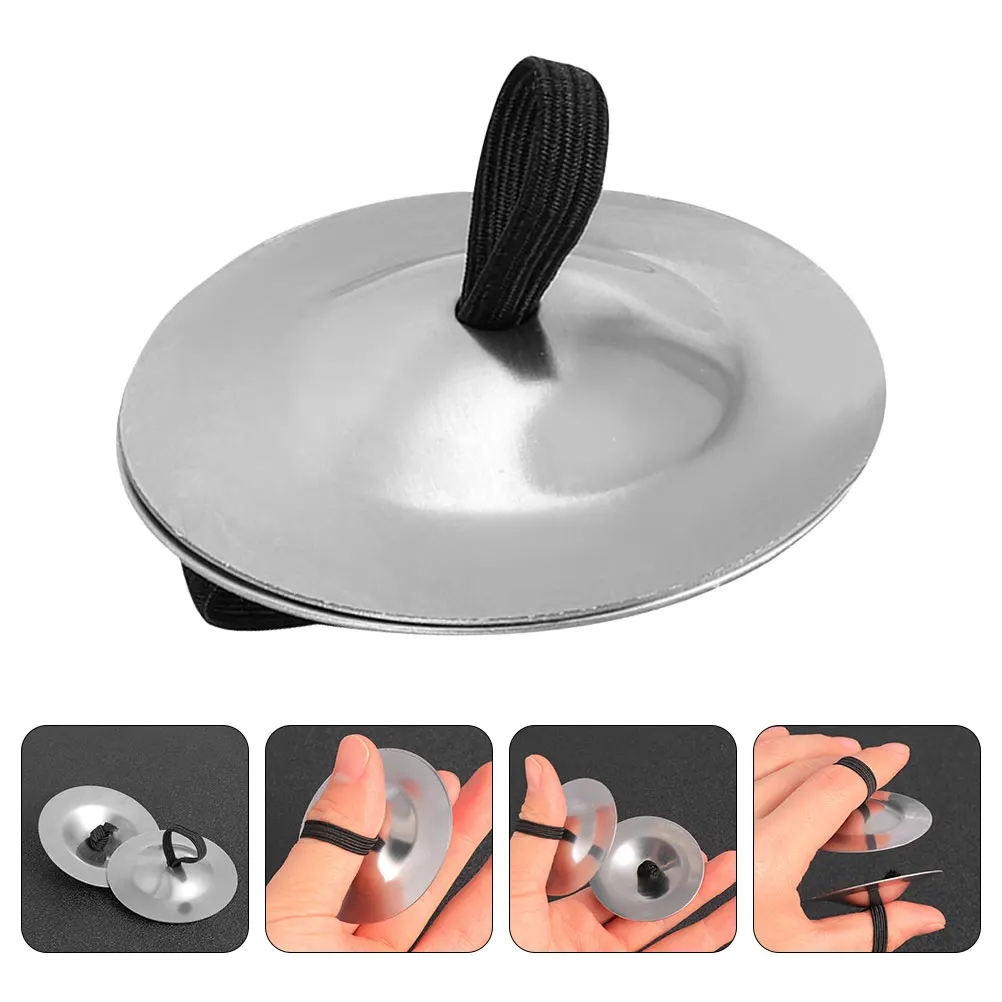

1 Pair Finger Cymbals Kids Small Musical Instrument Belly Dancing Props Durable Copper Percussion Easy Hold Comfortable Wear