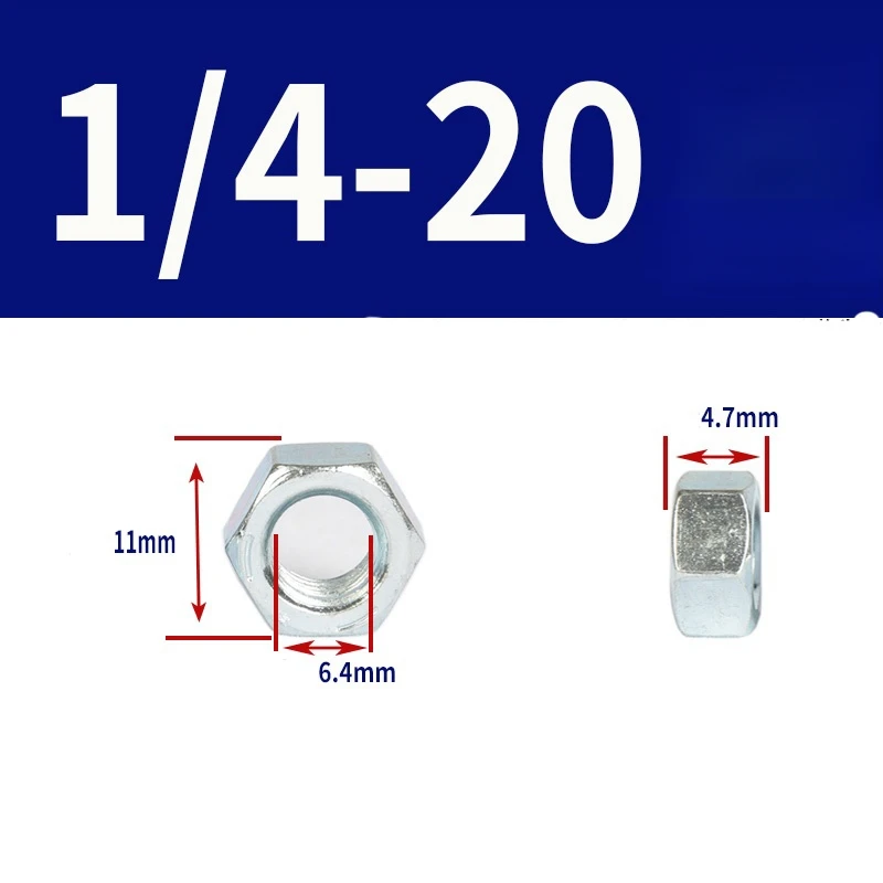 UNC 5#-40 6#-32 8#-32 10#-24 1/4 5/16 UK US Standard Coarse Fine Thread Hex Nut Hexagon Nut