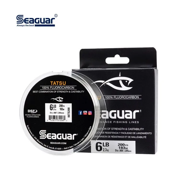 

Original SEAGUAR TATSU fishing line 4LB-20LB 100% FLUOROCARBON DSF Competitive level Fishing Lines 183M Carbon Fiber Lines