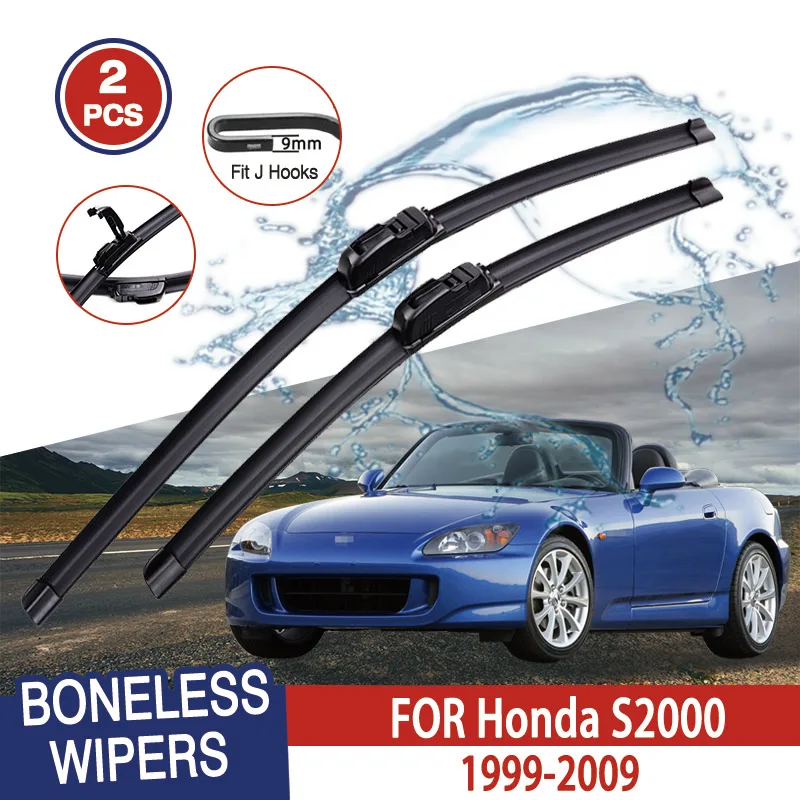 

Стеклоочистители для автомобиля Honda S2000 1999-2009, U-образные мягкие резиновые бескаркасные стеклоочистители для автомобиля 20 "+ 16"