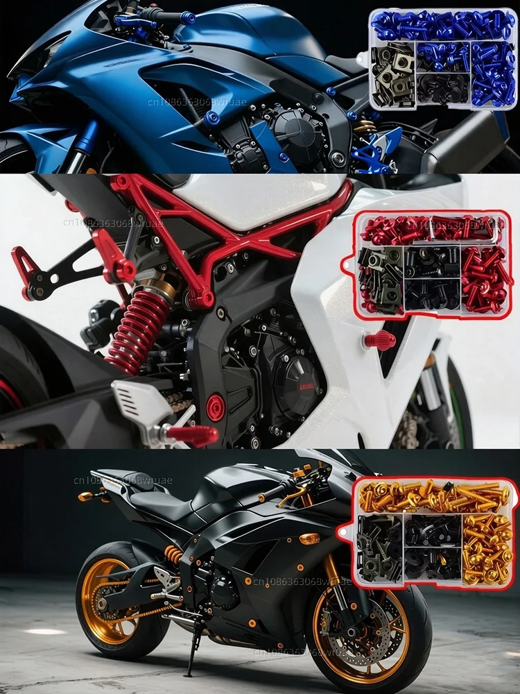 Motorrad-Zubehör Verkleidungsschrauben-Set Muttern-Clips für Kawasaki NINJA 400 650 1000SX Z400 Z650 Z750 Z800 Z900 Z1000 R SX