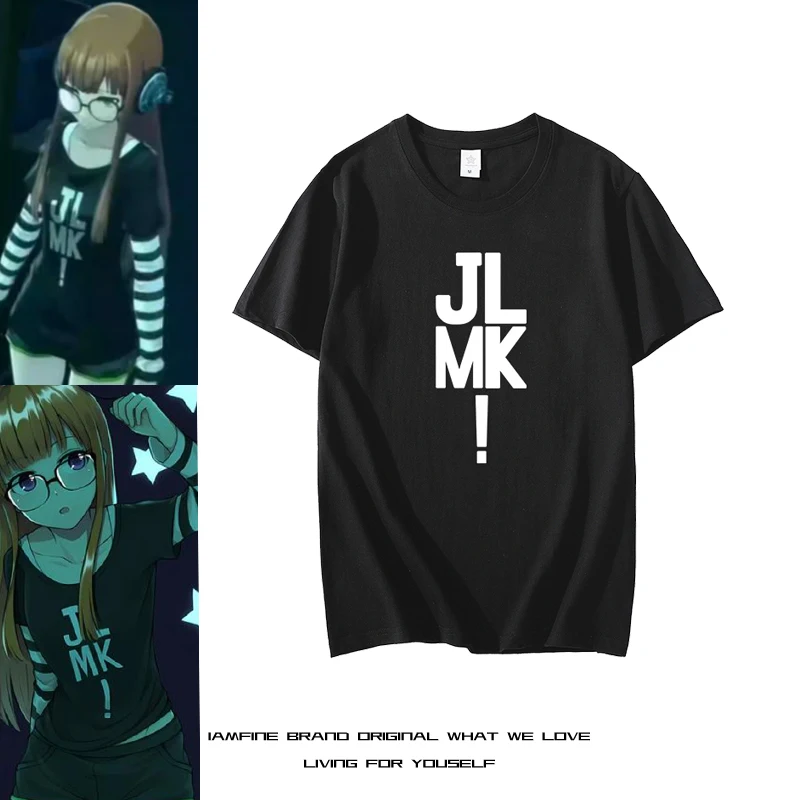 

The Same Style as the Genius Hacker Girl Sakura Futaba in Persona 5 Daily Days Peripherals Daily Summer Cotton T Shirts Men