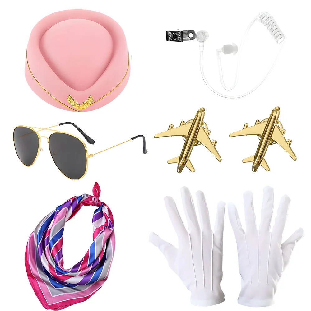 PESENAR Accessoires vestimentaires pour agents de bord : équipés de chapeaux pour agents de bord, foulards, etc. adapté à la fête de jeu de rôle