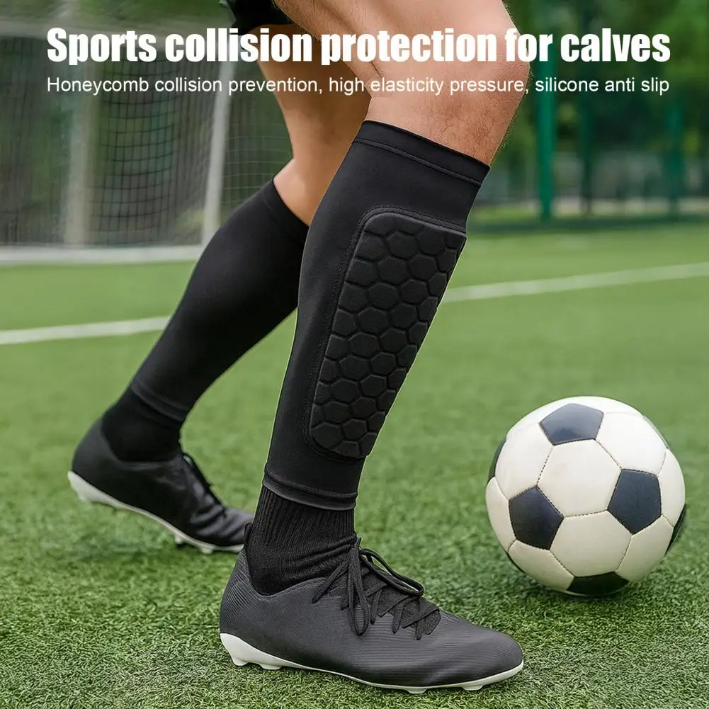 

Sports Shin Guards 1 Pair Soccer Shin Guards with Honeycomb Anti-collision Pads Calf Compression Sleeve Sports Shin for Football