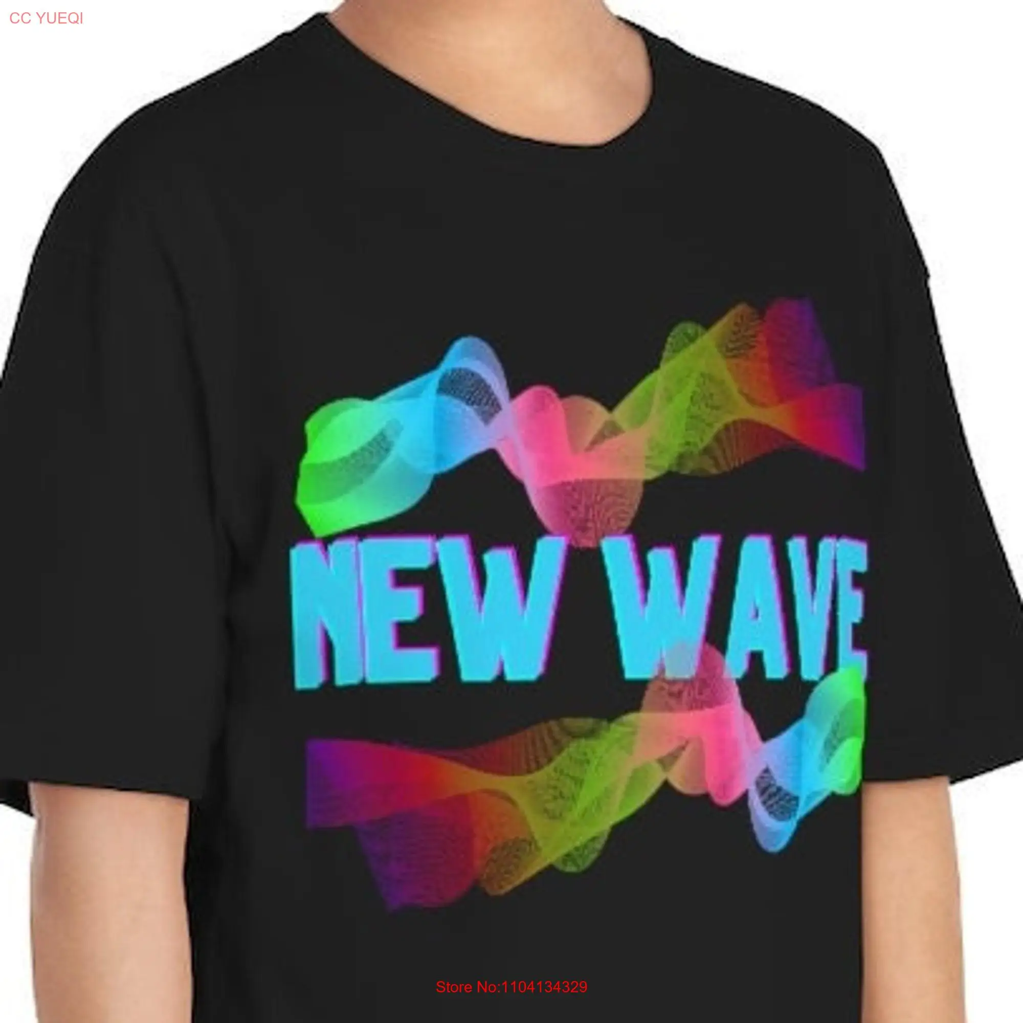 Wavy New Wave Classic Crewneck T Shirt long or short sleeves