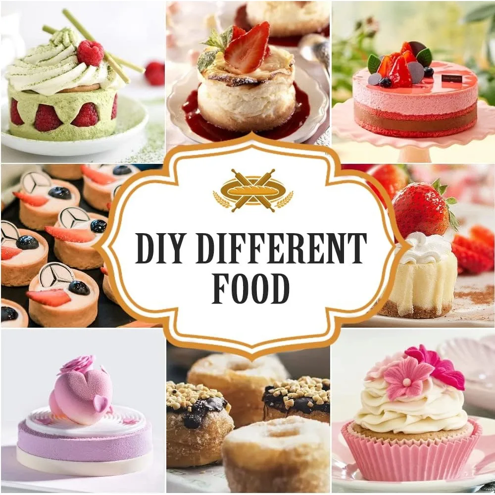 قوالب كوكي أوريو سيليكون مكونة من 4 قطع للشوكولاتة والحلوى والخبز - تصميم أسطواني غير لاصق