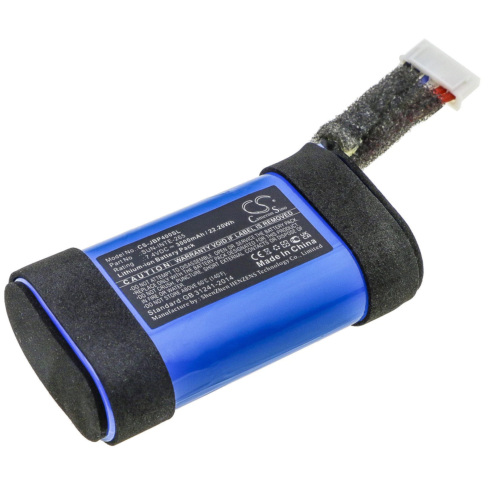 Cameron Sino Speaker Battery for JBL PartyBox On-The-Go Part Number For JBL SUN-INTE-265 Capacity 3000mAh Type Li-ion