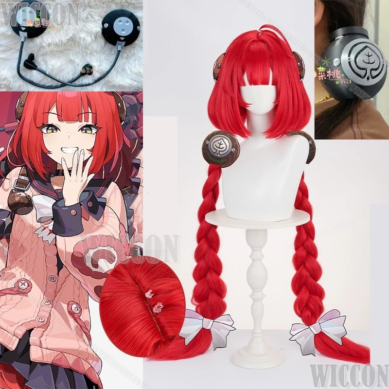 

Ukinami Yuzuha Zzz Game Zenless Zone Zero Cosplay Red Hair Double Braid Pony Wig Prop Halloween Party Carnival Comic Con Outfit