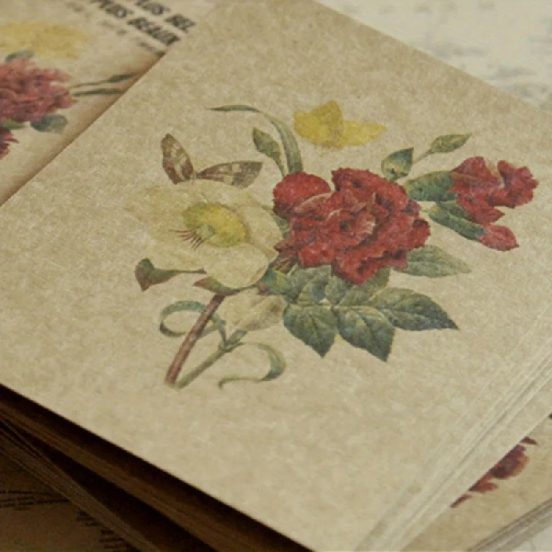 24pcs Vintage Rose Carf Postcards - Add A Touch Of Elegance To Your Greetings!