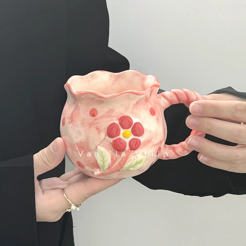 

Mug ceramic underglaze color gradual changecolor high-end retro niche design sense cute cup women's birthday gift gift water cup