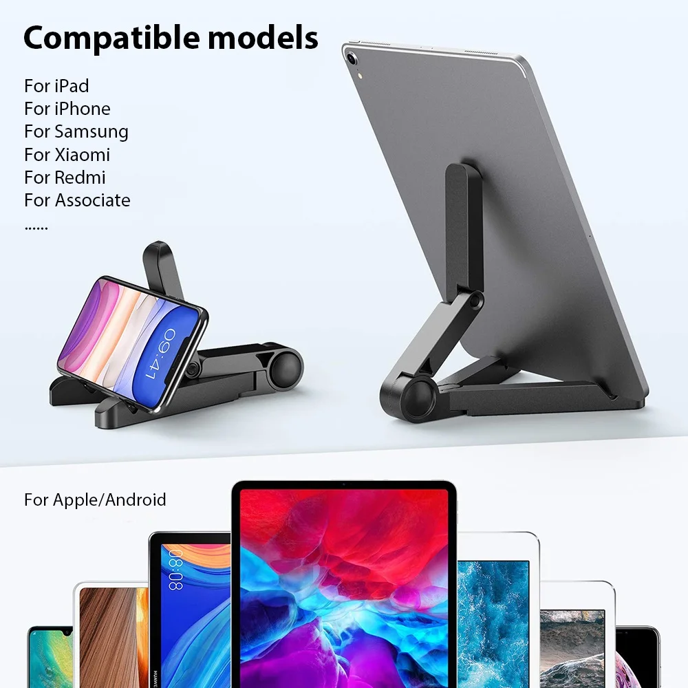 Universal Folding Tablet Holder 4.7 to 12.9 Inch For iPad Pro Samsung Xiaomi HUAWEI Mobile Phone Accessories Fixed Desktop Stand