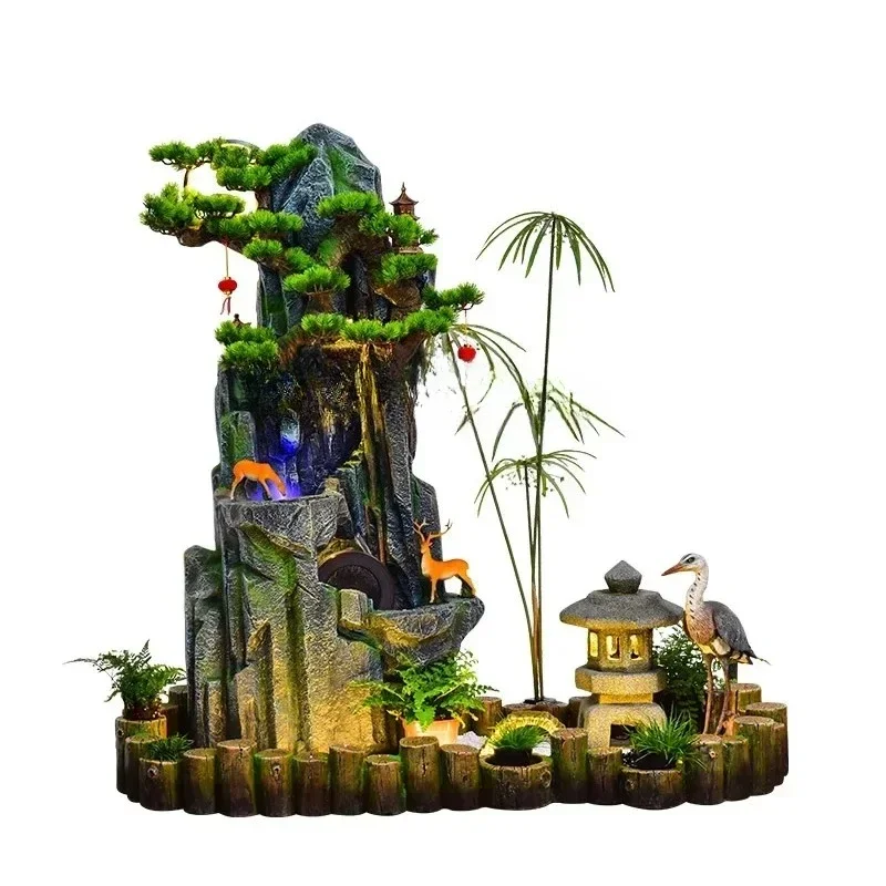 NQ Large rockery flowing fountain ornament courtyard layout floor-to-ceiling circulating water landscape landscaping