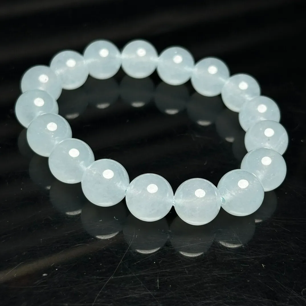 10 Nature Ice Light Blue Myanmar Loose Beads Jade jadeite Bracelets Bangle