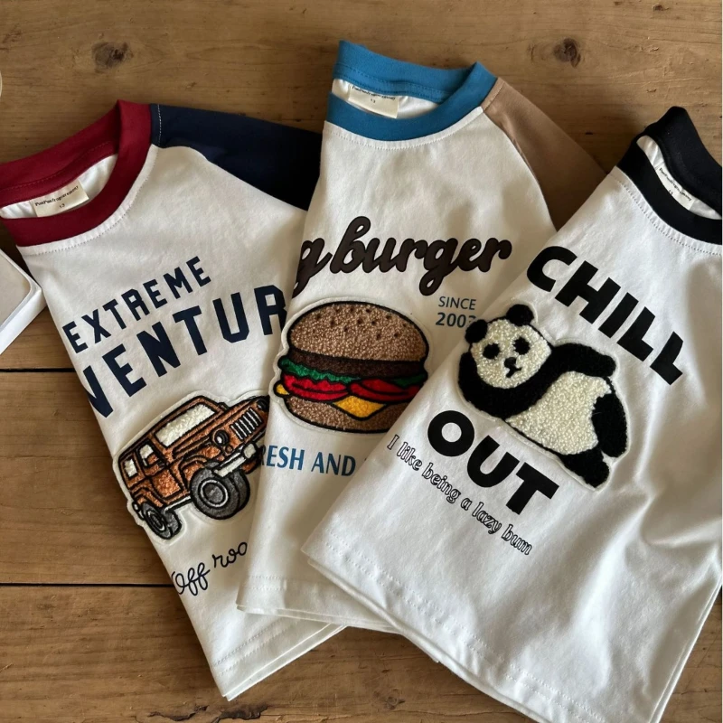 2024 Children Clothing T-shirt Boys Long Sleeved Korean Version Baby Clothes Boy Clothes Girl Cloth Kids Clothes Ropa De Niña 반팔