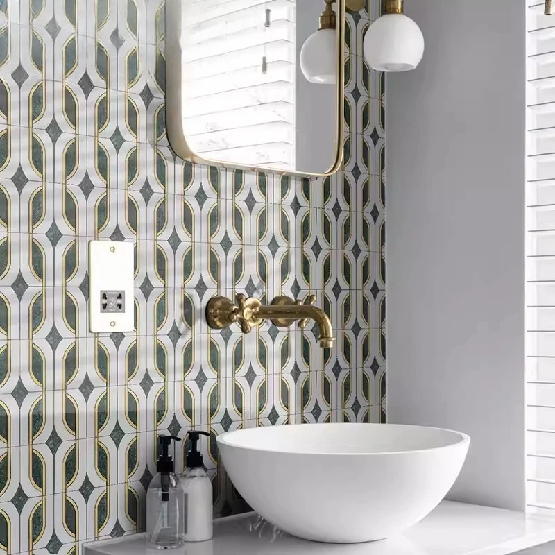 Marble mosaic stone aisle hotel villa living room wall tiles