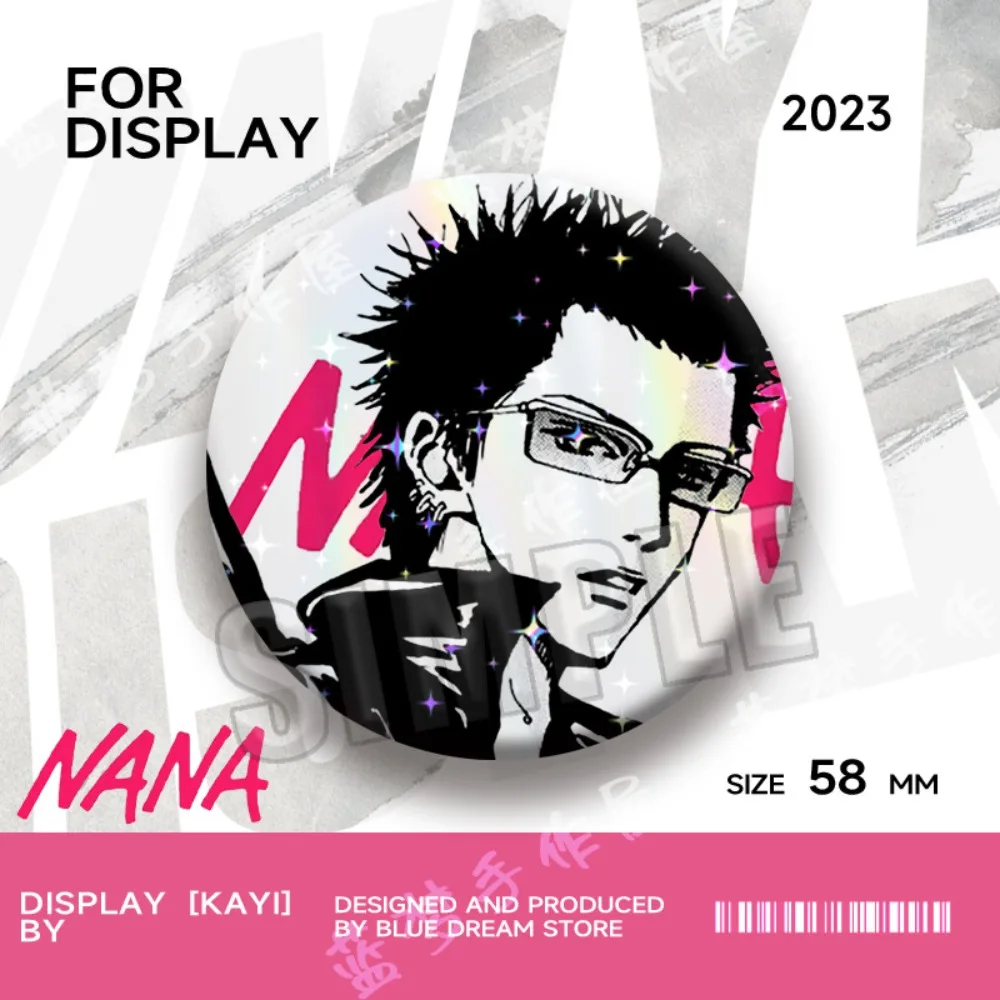 Anime Peripheral  Nana Osaki Rock Button Pins Cool Cosplay Badges for Bag Clothes Accessories Backpack Decorations Brooch Gifts