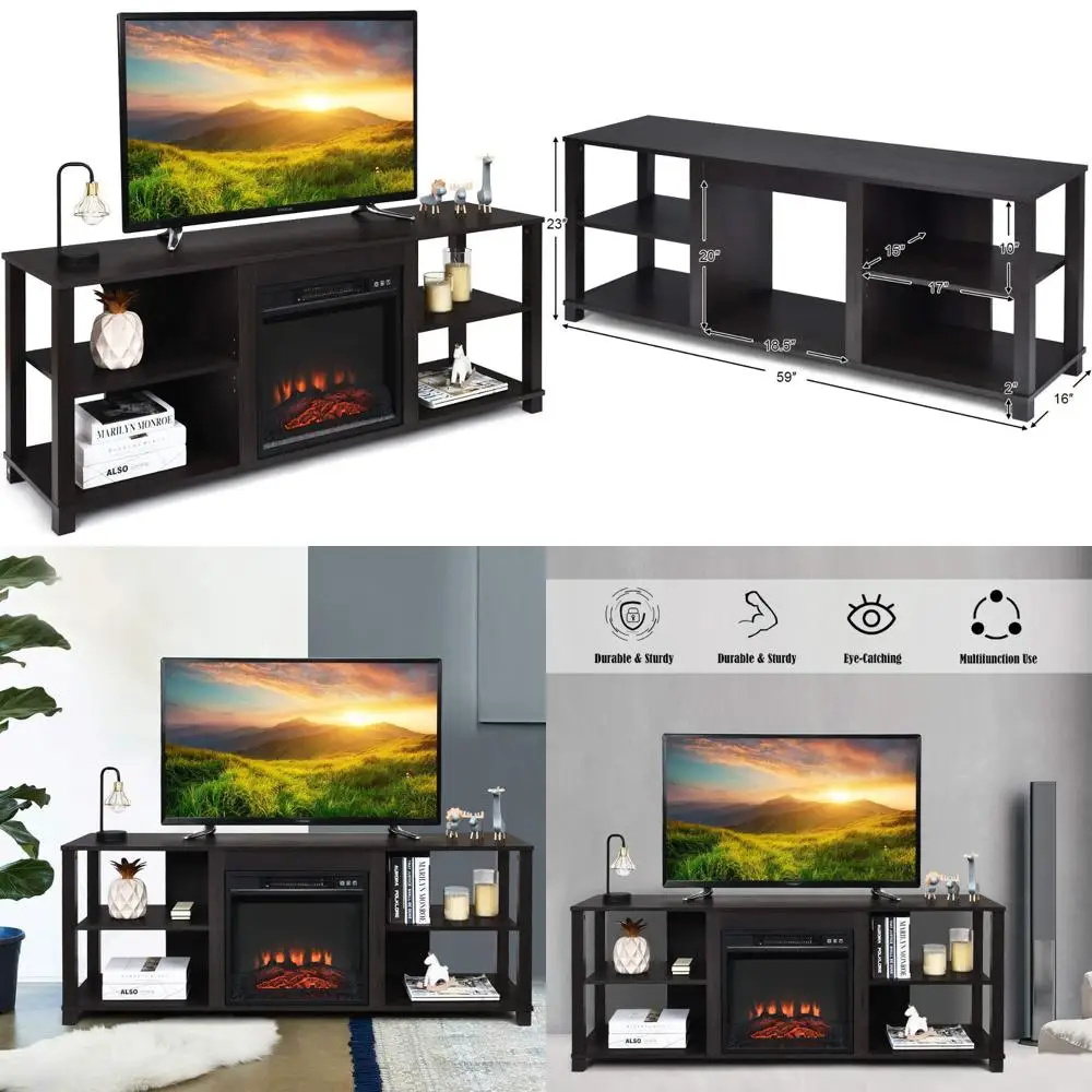 Modern 2-Tier TV Stand with Adjustable Shelves, Perfect for 18-Inch Entertainment Centers