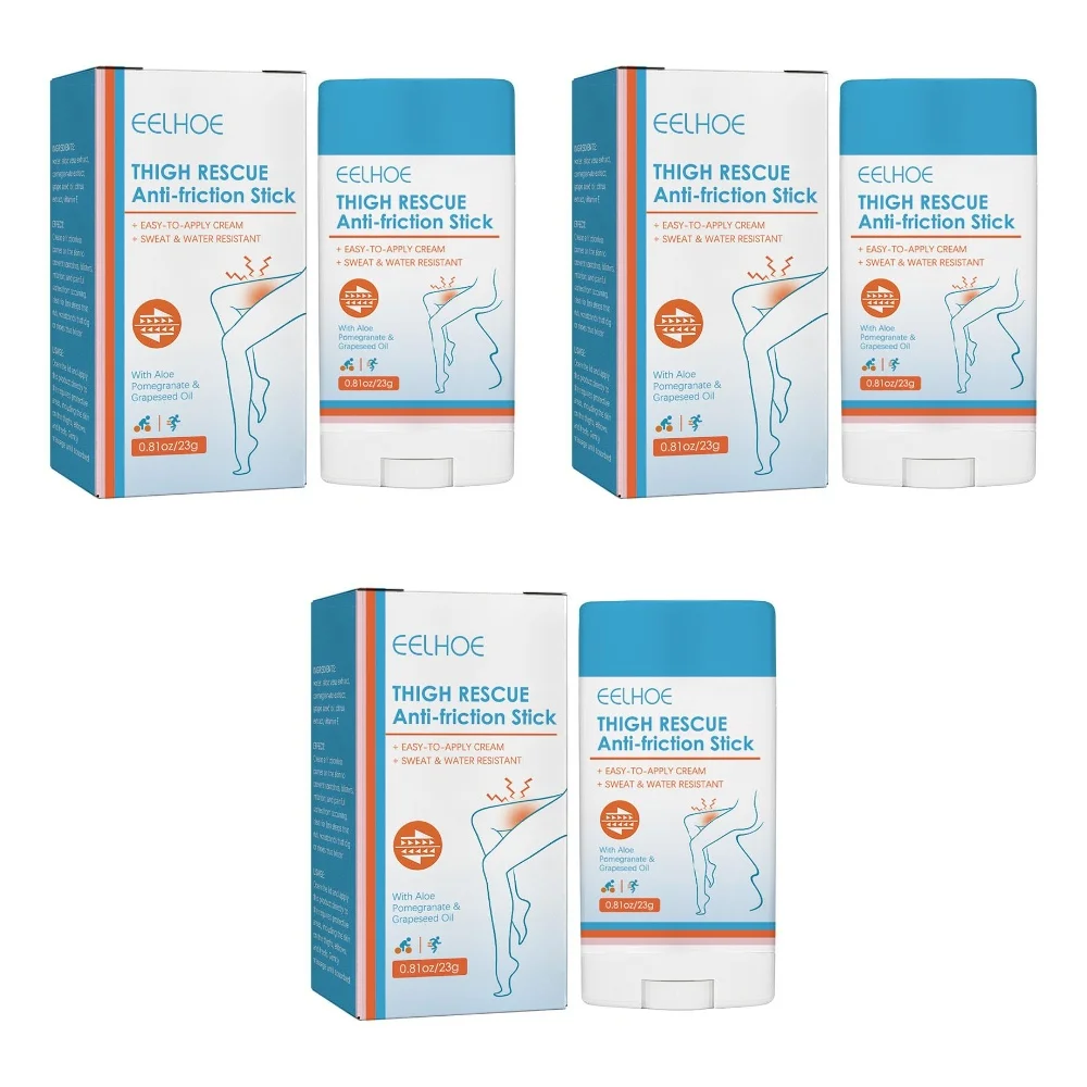 1/2/3 pièces Stick anti-frottement haute performance pour femmes, crème anti-frottement, résistant à la transpiration, soin cutané pour la course, pour talons, avant-bras et cuisses