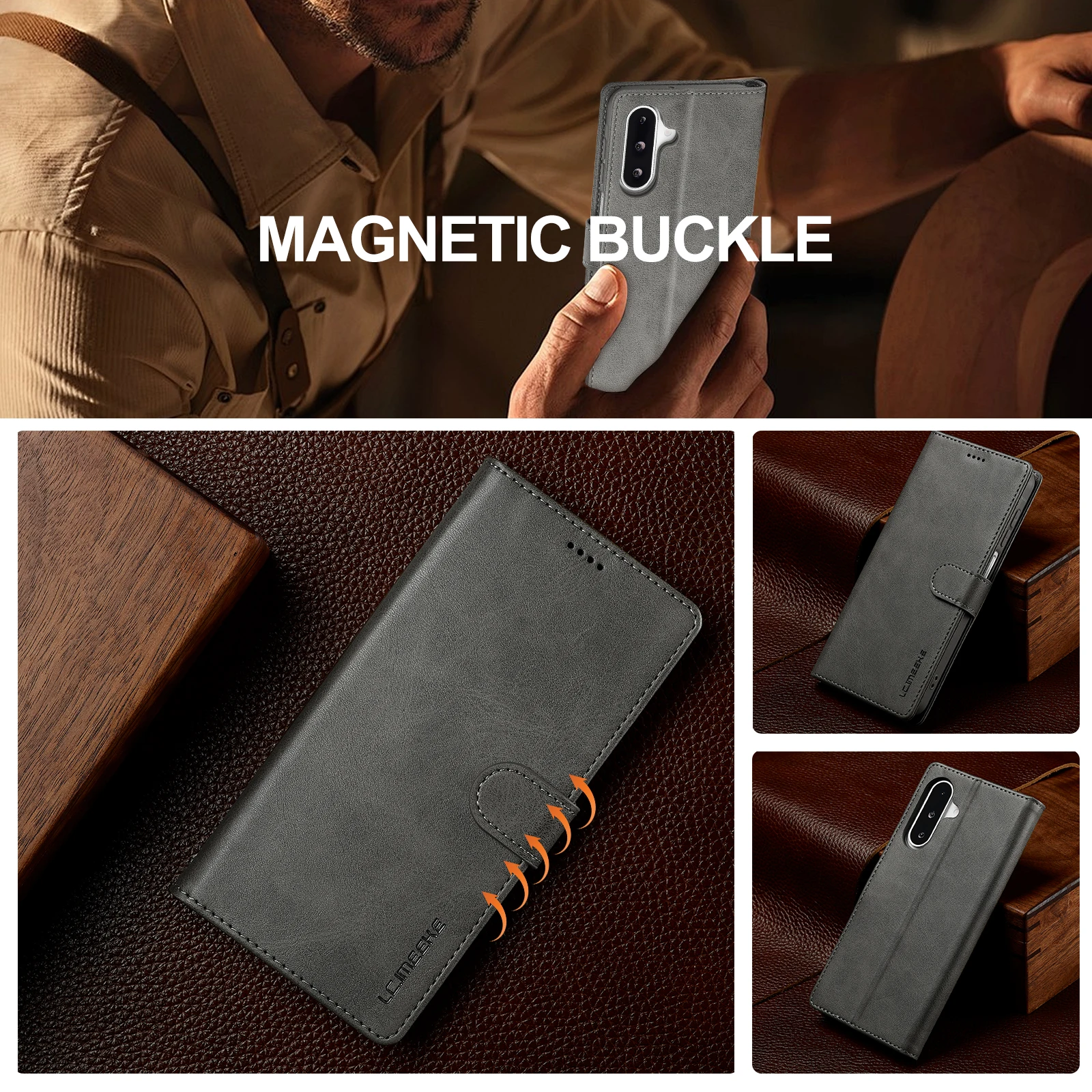 

Luxury Wallet Stand Case For Samsung Galaxy A17 PU Leather Flip Holster Protective Full Cover, Shockproof Shell Manetic Buckle