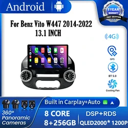 13.1 Inch Android 16 Car Radio For Benz Vito W447 2014-2022 Stereo Receiver GPS Navigation DSP Video Carplay Player NO 2DIN DVD