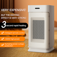Portable Space Heater For Home Office PTC Ceramic Fast Heating 1200W Electric Fan Heater With Oscillation Remote/Timer