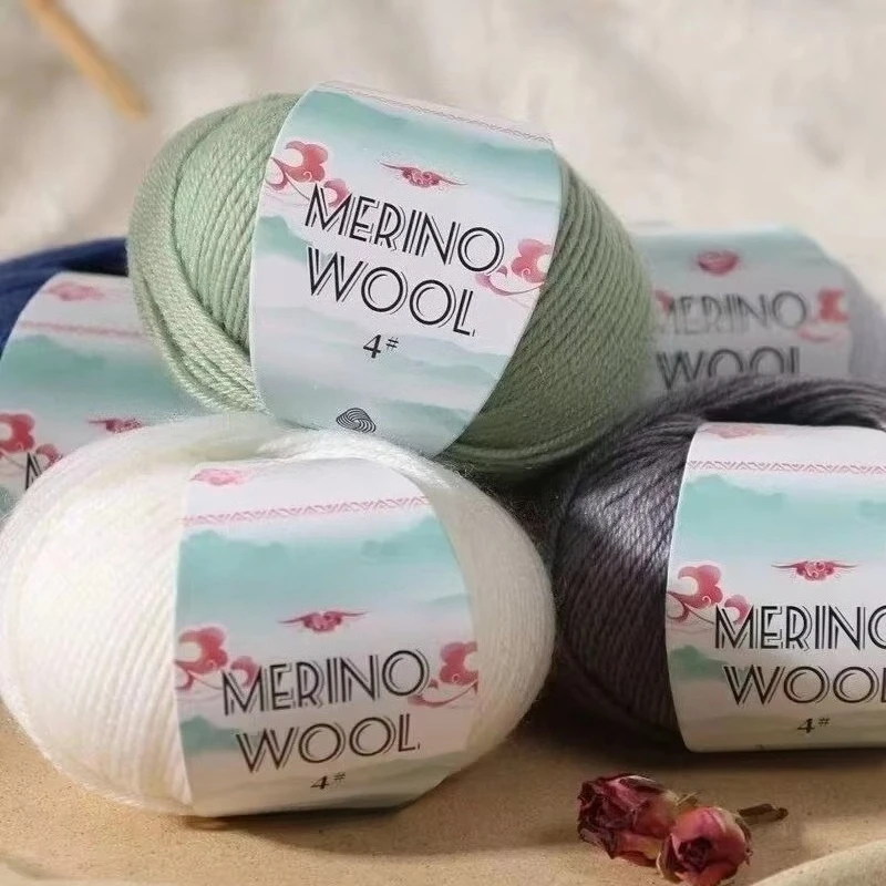 50 g/Rolle Merinowolle Garn Babywolle 130 m/Rolle DIY handgestrickter Häkelschal Kleidung Garn Kleidung Hüte