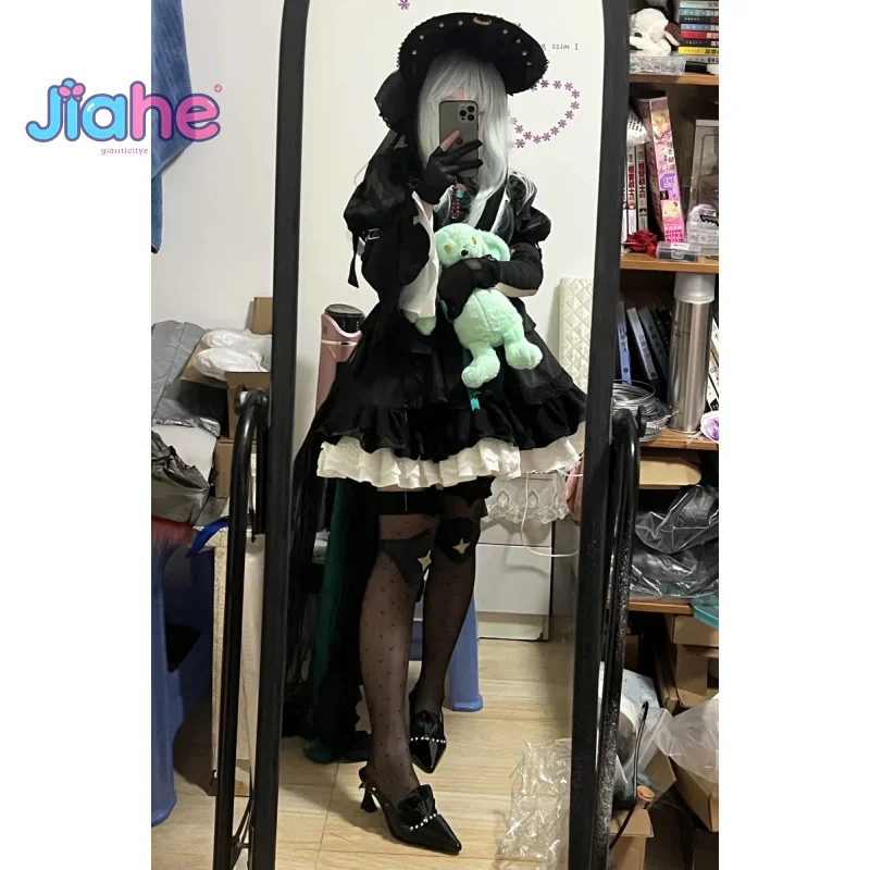 

Wakaba Mutsumi Mortis BanG Dream! Arknights Mujica Cosplay Costume Girl Lolita Dress Hat Props Halloween Carnival Gothic Uniform