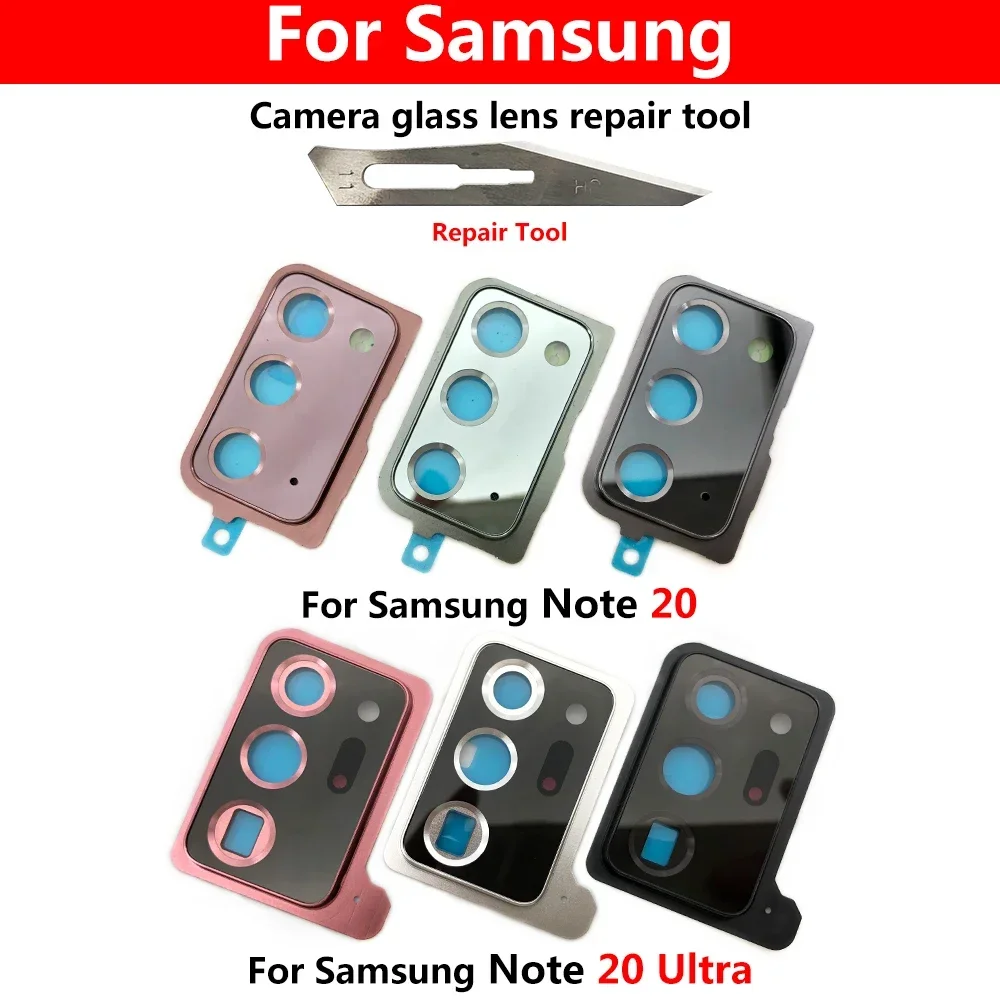 20Pcs,Back Camera Glass Lens With Cover Frame Holder with Sticker For Samsung Note 8 9 10 Lite 20 Ultra S8 S9 S10 Plus S10e