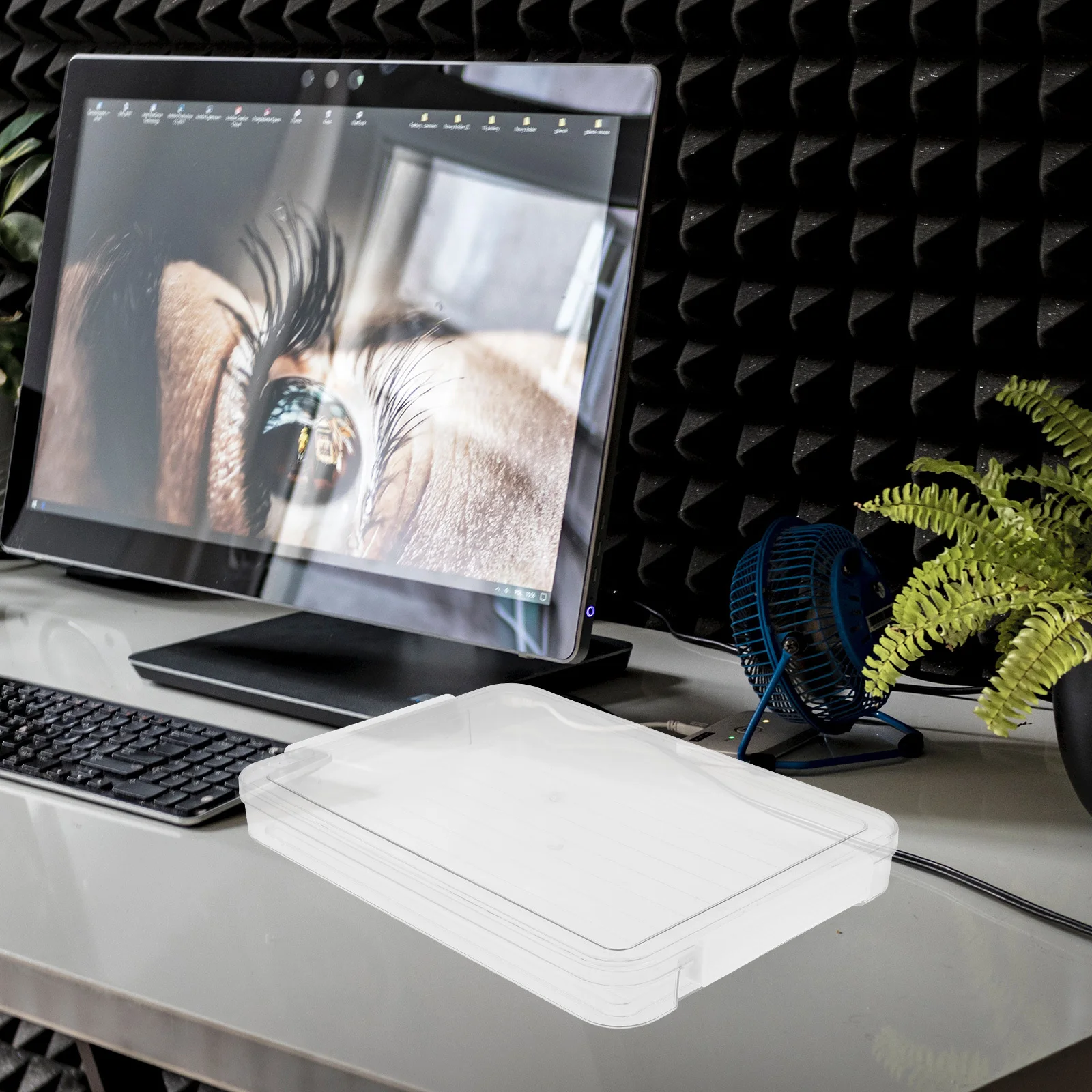 

2 pcs Clear Stackable File Organizer Box A4 Document Storage Bin Transparent Pet Dust-Proof For Office Home Paper Filing