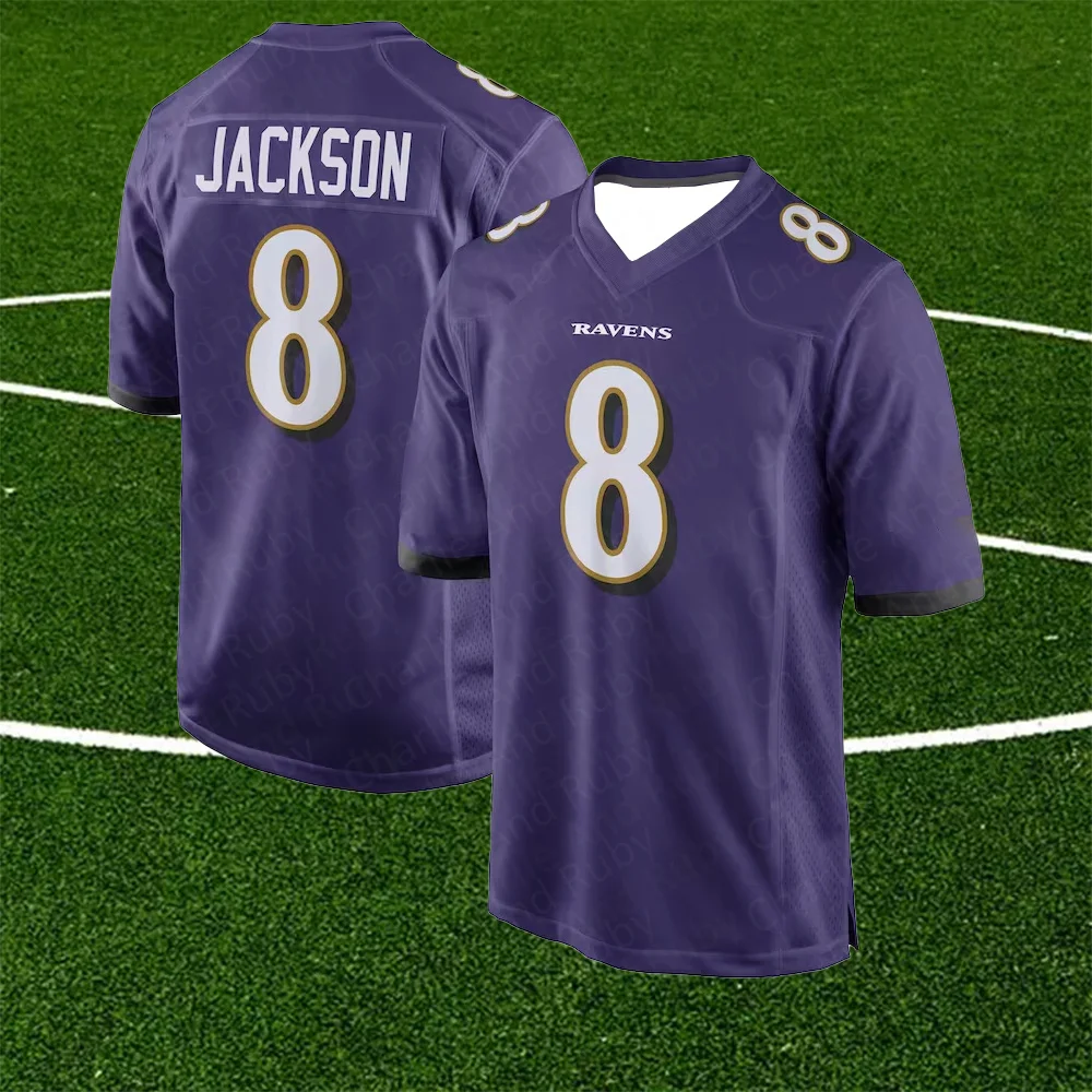 Purple Jersey No. 8/14/22 Classic Summer Short-Sleeved Outdoor Derrick Henry Lamar Jackson Kyle Hamilton Baltimore Ravens