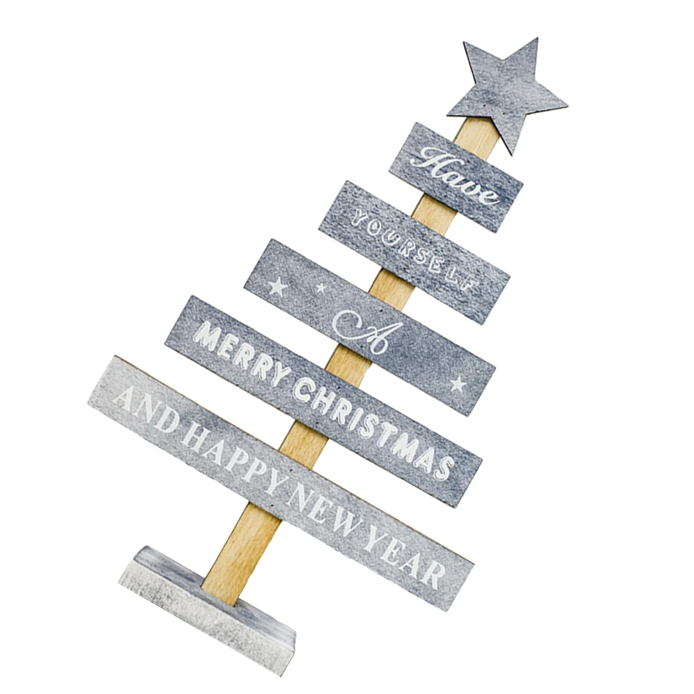 

Mini Wooden Grey Christmas Tree Ornament For Desktop Home Holiday Party Decor Xmas Tree Portable Diy Decoration
