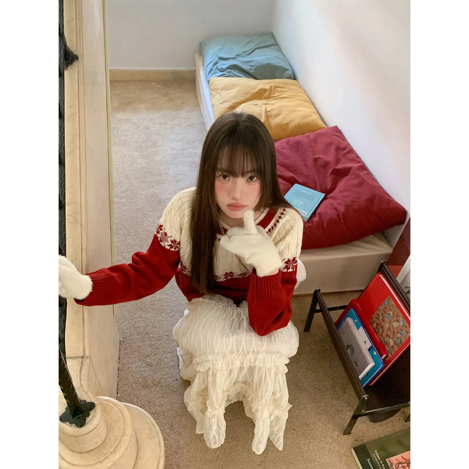 

Женские хлопковые пуловеры с воротником-стойкой, рукавами-бабочками, из смесового мериносового джерси, для клуба, вечеринок, пляжа, с вафельным трикотажем, на подкладке из шерпы, на пуговицах