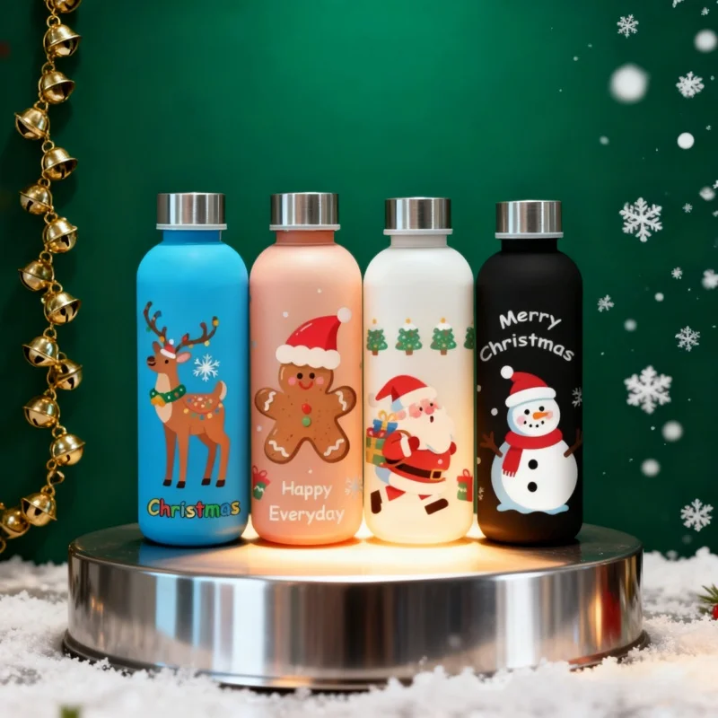 

Рождественская атмосфера с 3D-принтом, чашка для воды 500 мл с узором Санта-Клауса/олейна/пряничного человечка/снеговика — благородный цвет, устойчивый к выцветанию