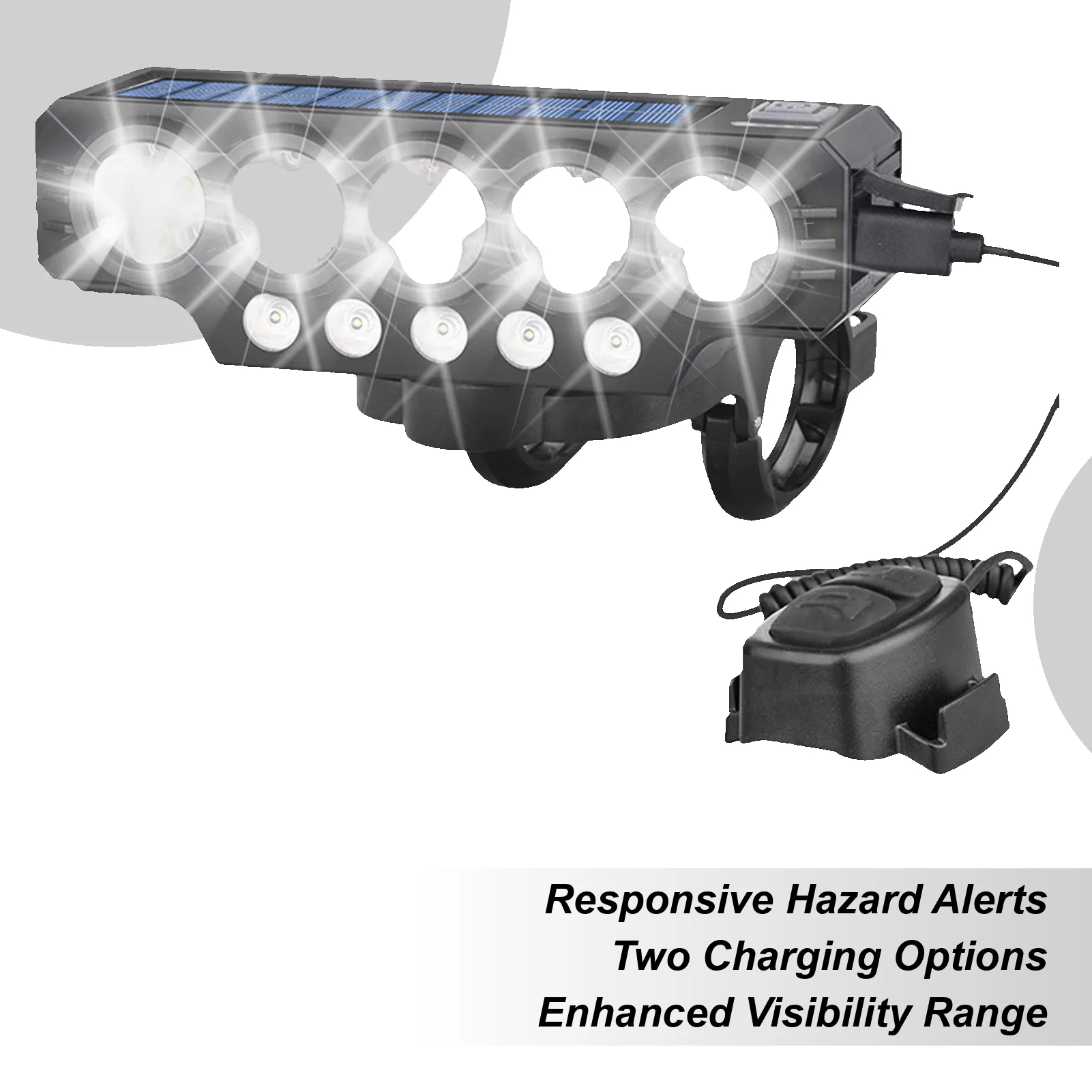 

Headlight For Bike Solar Front Lights Mountain Bike Headlight Super Bright Flashlight Cycling Accessories Rechargeable For Urban