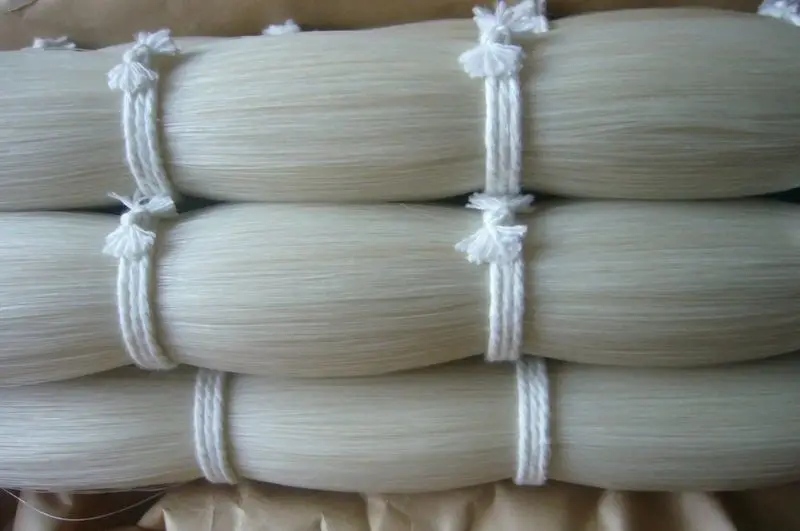 High quality natural white cello bowhair Stallion Siberian horsetail 250g