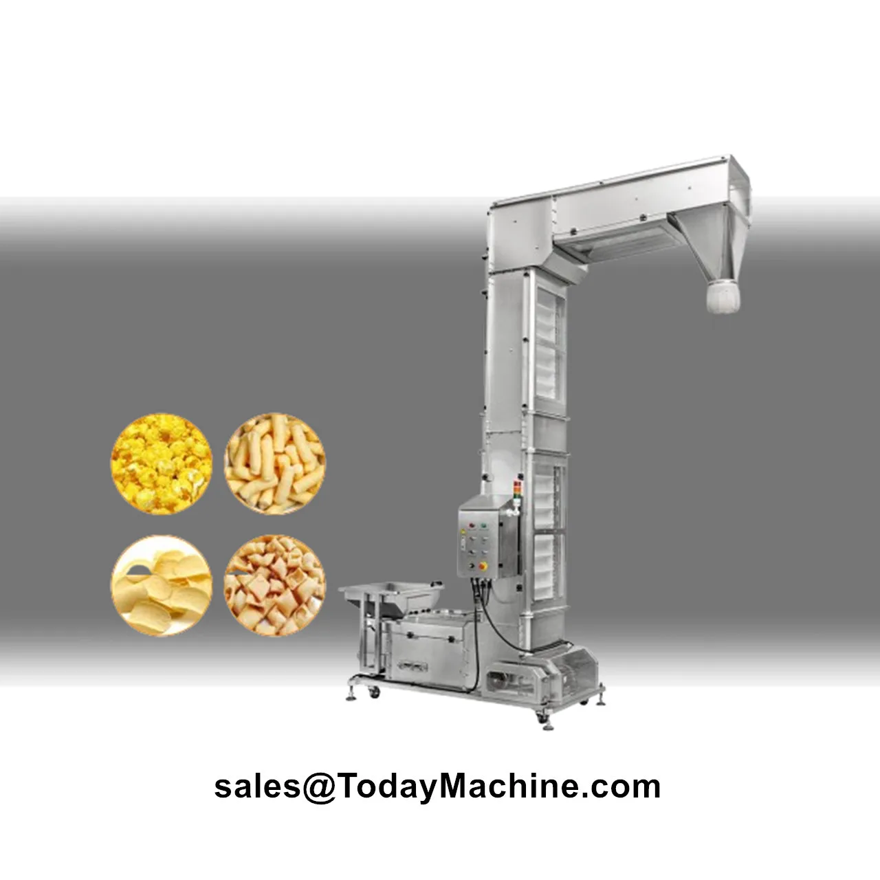 Automatic Dry Fruits Z Type Bucket Elevator Conveyor for Food Snacks Nuts with Vibration Feeder Hopper