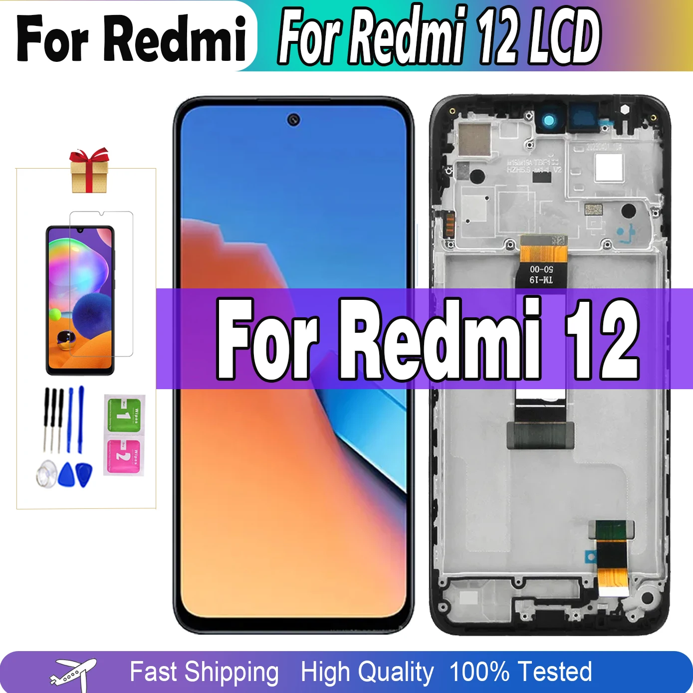 

6.79'' Original For Xiaomi Redmi 12 23053RN02A LCD Display Touch Screen For Redmi12 Display Assembly Replacement Digitizer Test