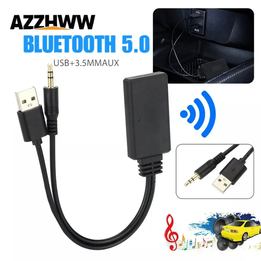 

Bluetooth-приемник, беспроводной Bluetooth-адаптер AUX, 3,5 мм, автомобильный AUX-аудиокабель, стерео музыкальный беспроводной адаптер Bluetooth-приемника