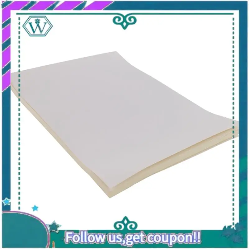 50 hojas mejoradas A4 blanco autoadhesivo impermeable etiqueta papel de superficie para fotocopiadora de impresora de inyección de tinta Lazer