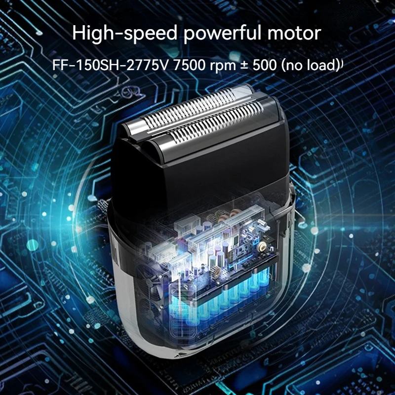 ماكينة حلاقة كهربائية صغيرة محمولة من MOTAWISH شاشة ديجيتال ذكية TYPE-C ماكينة حلاقة قابلة لإعادة الشحن ماكينة حلاقة رجالية ترددية