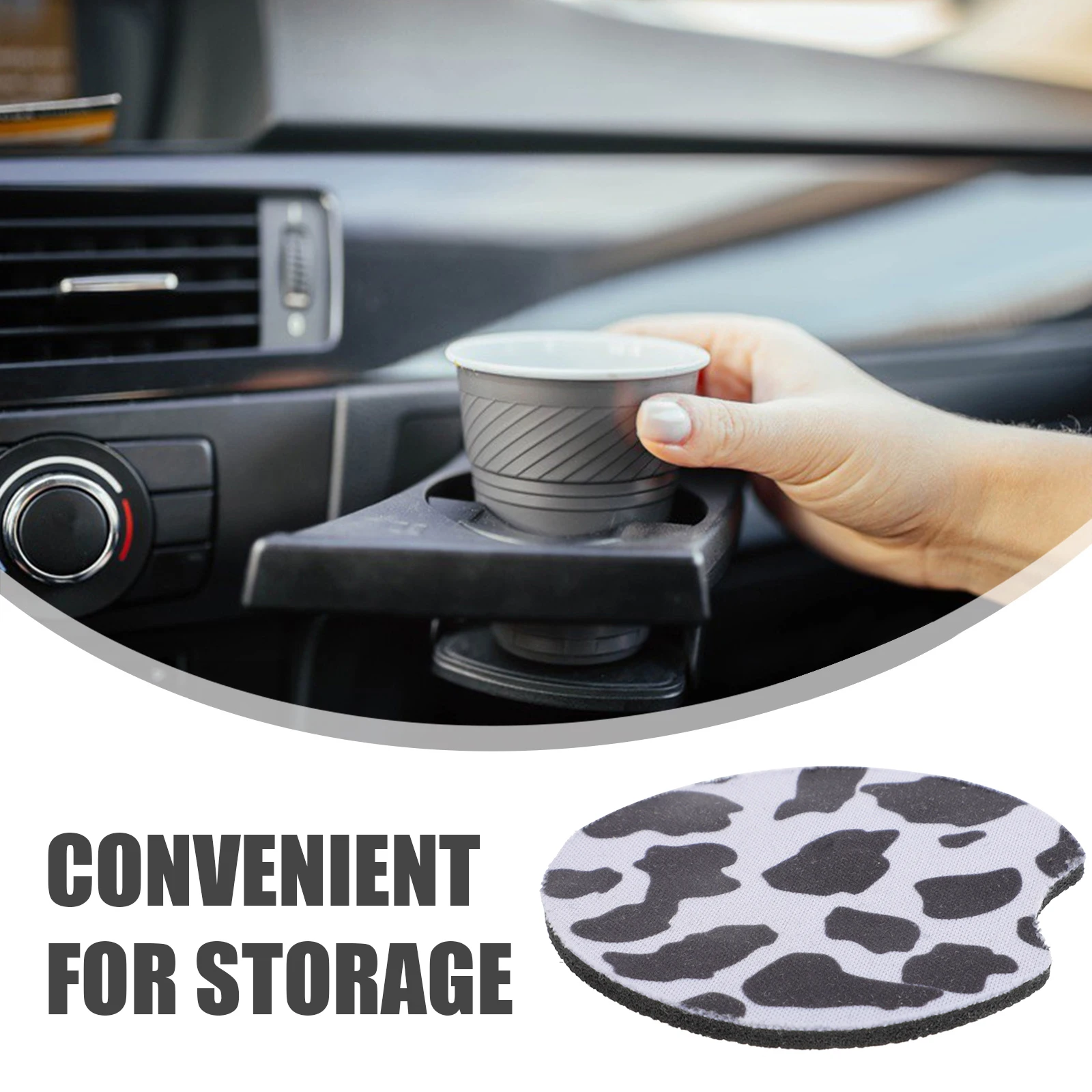 

2pcs Car Cup Coasters Heat Resistant Non Slip Drink Mat For Car Interior Truck Accessories Men'S Automotive Essentials Easy